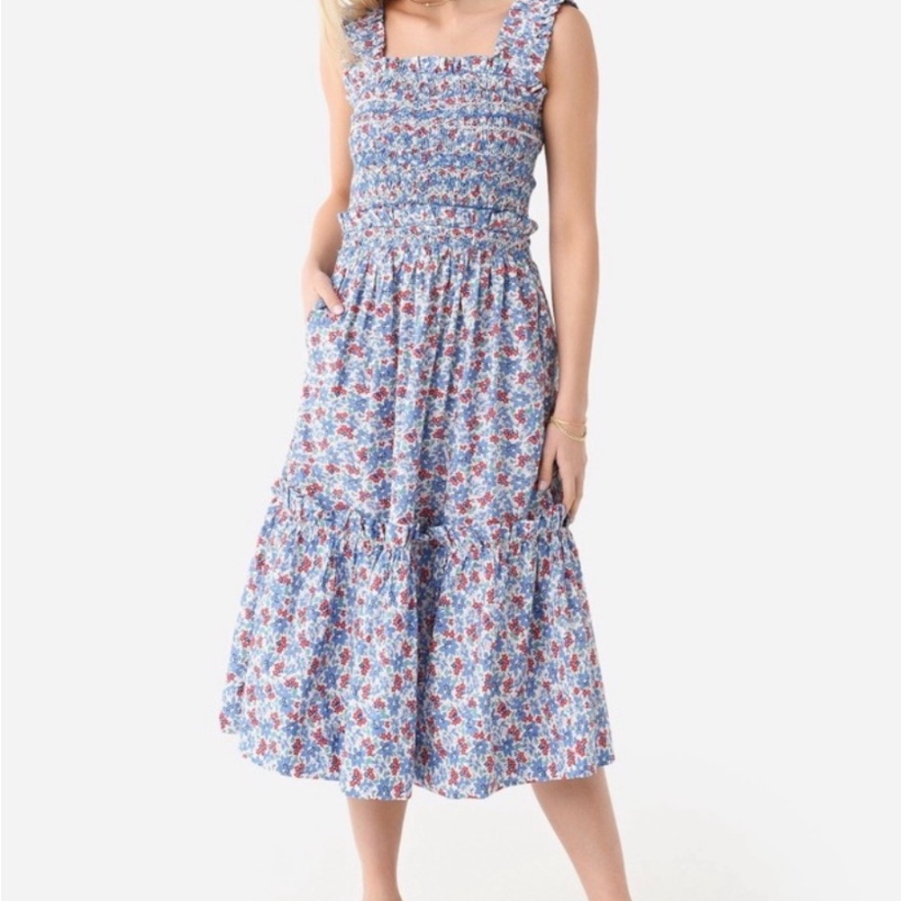 Sea NY Floral Smocked Midi Dress - size XS